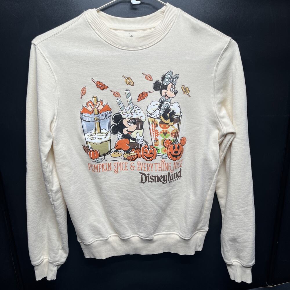 Disney Parks Disneyland Halloween Pumpkin Spice & Everything Nice Crewneck XS. H